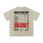 Wolvyn Apparel ‘Sold Out Pop-Up Shop’ Snow Washed Oversized Cotton T-Shirt - Wolvyn Apparel