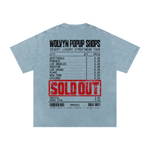 Wolvyn Apparel ‘Sold Out Pop-Up Shop’ Snow Washed Oversized Cotton T-Shirt - Wolvyn Apparel
