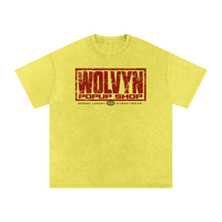 Wolvyn Apparel ‘Sold Out Pop-Up Shop’ Snow Washed Oversized Cotton T-Shirt - Wolvyn Apparel