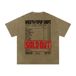Wolvyn Apparel ‘Sold Out Pop-Up Shop’ Snow Washed Oversized Cotton T-Shirt - Wolvyn Apparel