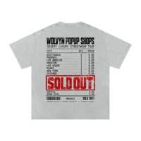 Wolvyn Apparel ‘Sold Out Pop-Up Shop’ Snow Washed Oversized Cotton T-Shirt - Wolvyn Apparel
