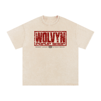 Wolvyn Apparel ‘Sold Out Pop-Up Shop’ Snow Washed Oversized Cotton T-Shirt - Wolvyn Apparel