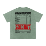 Wolvyn Apparel ‘Sold Out Pop-Up Shop’ Snow Washed Oversized Cotton T-Shirt - Wolvyn Apparel