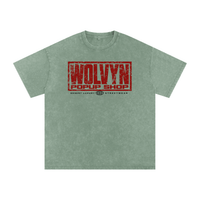 Wolvyn Apparel ‘Sold Out Pop-Up Shop’ Snow Washed Oversized Cotton T-Shirt - Wolvyn Apparel