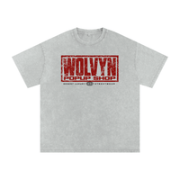 Wolvyn Apparel ‘Sold Out Pop-Up Shop’ Snow Washed Oversized Cotton T-Shirt - Wolvyn Apparel