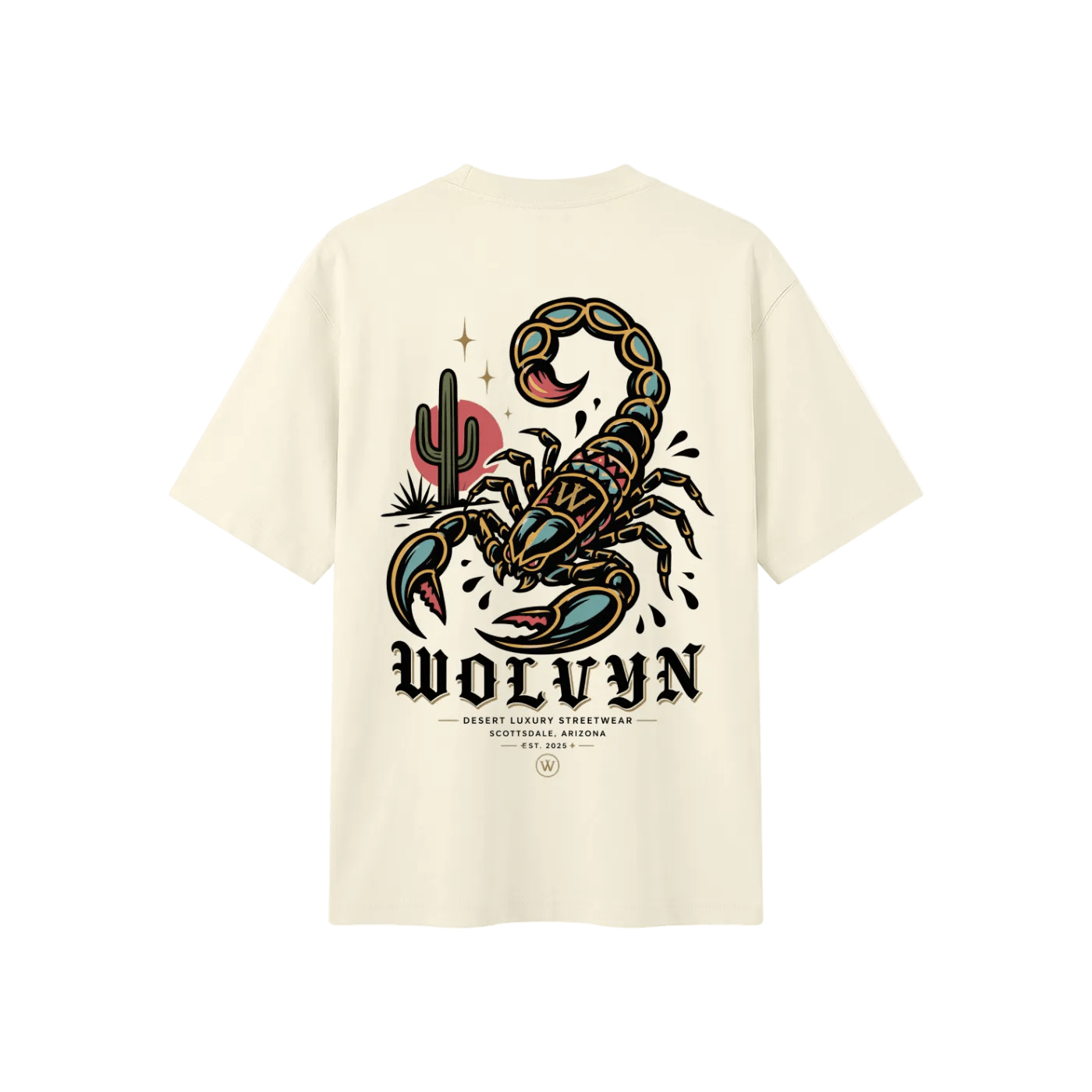 Wolvyn Apparel ‘Sonoran Scorpion’ Unisex Heavyweight Oversized T-Shirt - Wolvyn Apparel
