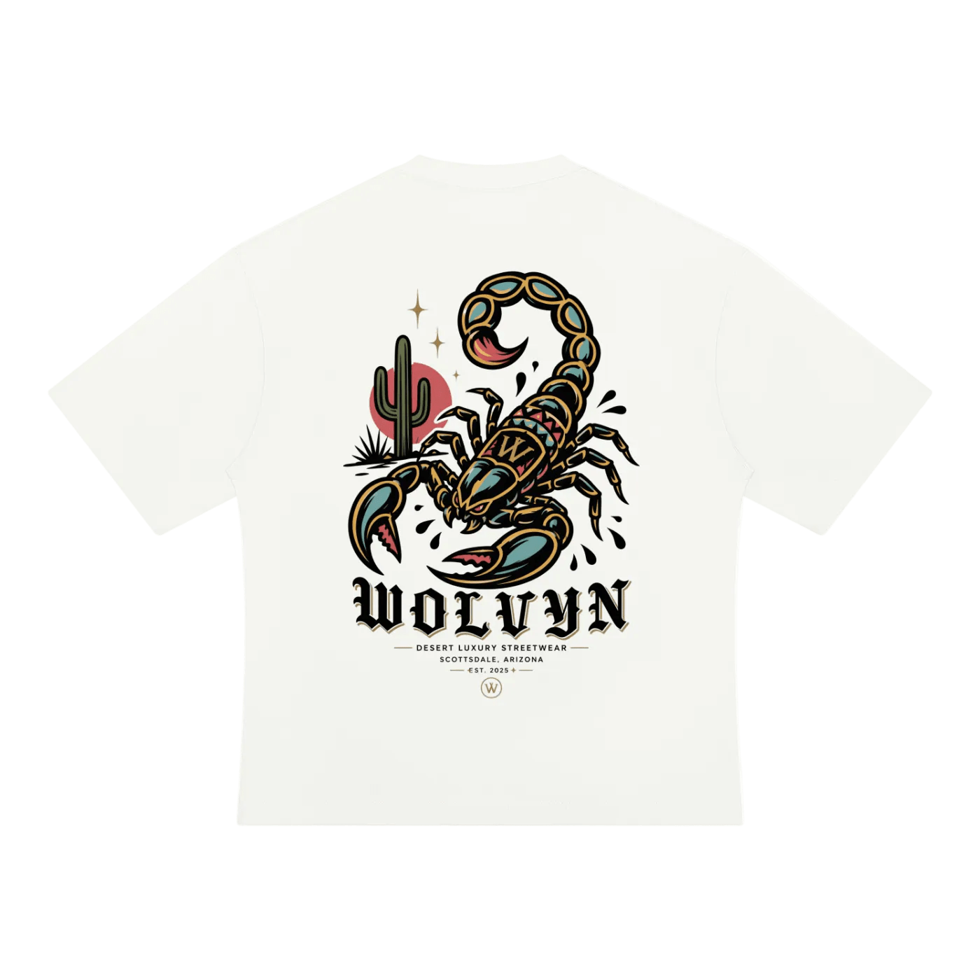 Wolvyn Apparel ‘Sonoran Scorpion’ Unisex Heavyweight Oversized T-Shirt - Wolvyn Apparel