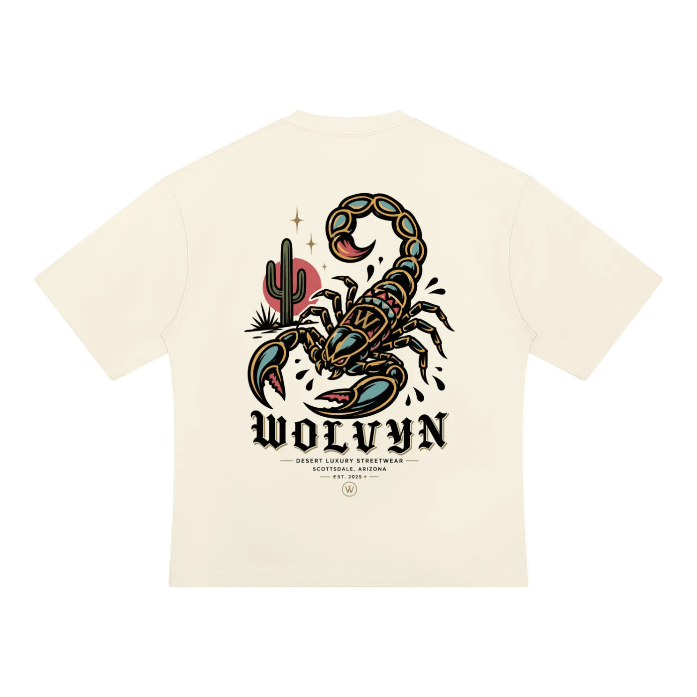 Wolvyn Apparel ‘Sonoran Scorpion’ Unisex Heavyweight Oversized T-Shirt - Wolvyn Apparel