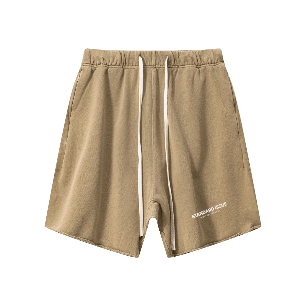 Wolvyn Apparel "Standard Issue" 410GSM Unisex Distressed Vintage-Wash Raw-Hem Shorts - Wolvyn Apparel