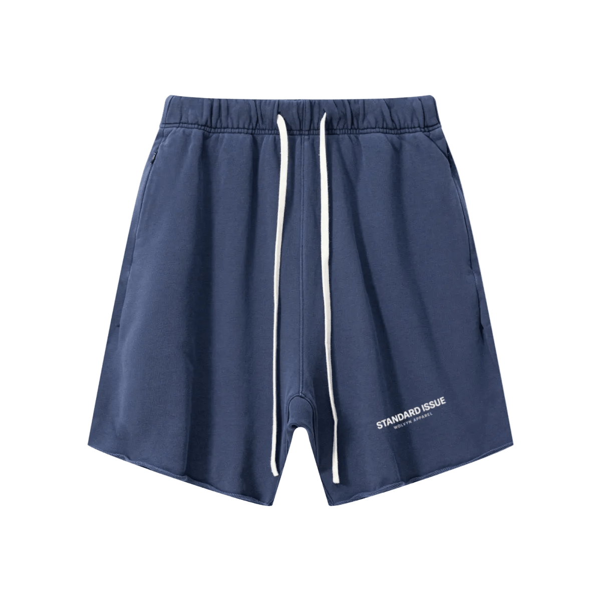 Wolvyn Apparel "Standard Issue" 410GSM Unisex Distressed Vintage-Wash Raw-Hem Shorts - Wolvyn Apparel