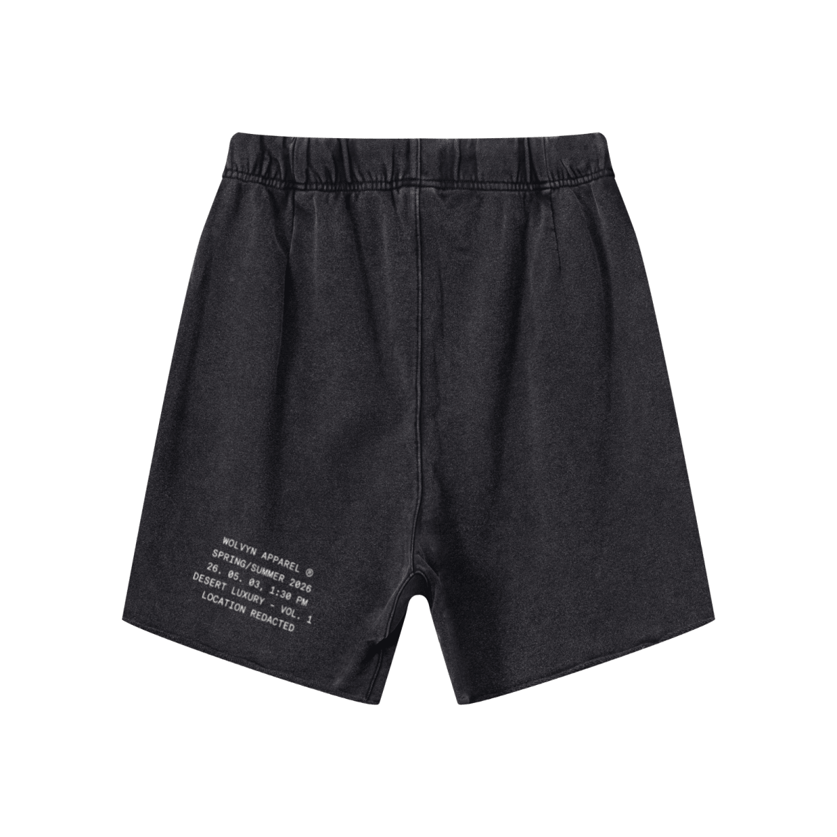 Wolvyn Apparel "Standard Issue" 410GSM Unisex Distressed Vintage-Wash Raw-Hem Shorts - Wolvyn Apparel