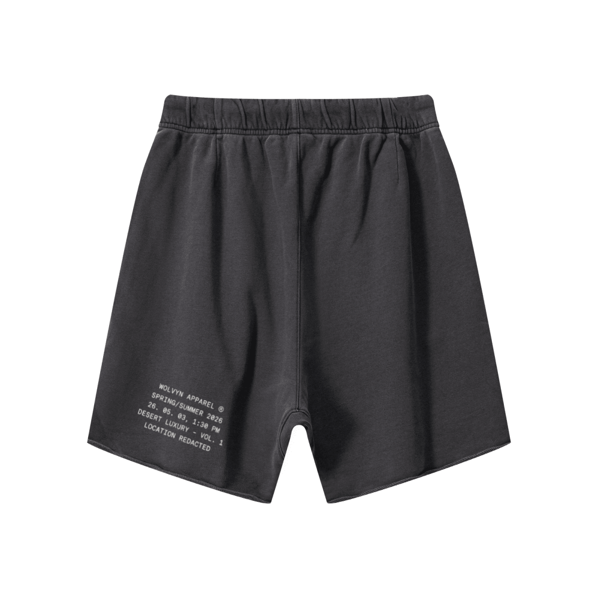 Wolvyn Apparel "Standard Issue" 410GSM Unisex Distressed Vintage-Wash Raw-Hem Shorts - Wolvyn Apparel