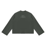 Wolvyn Apparel ‘State of Mind’ Unisex Mock Neck Raw Edge Boxy Sweatshirt - Wolvyn Apparel