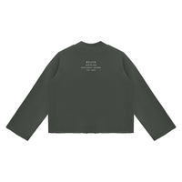 Wolvyn Apparel ‘State of Mind’ Unisex Mock Neck Raw Edge Boxy Sweatshirt - Wolvyn Apparel