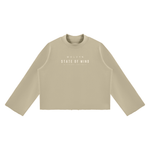 Wolvyn Apparel ‘State of Mind’ Unisex Mock Neck Raw Edge Boxy Sweatshirt - Wolvyn Apparel