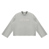 Wolvyn Apparel ‘State of Mind’ Unisex Mock Neck Raw Edge Boxy Sweatshirt - Wolvyn Apparel
