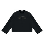 Wolvyn Apparel ‘State of Mind’ Unisex Mock Neck Raw Edge Boxy Sweatshirt - Wolvyn Apparel