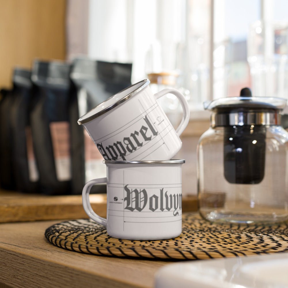 Wolvyn Apparel "The Blueprint" Enamel Mug - Wolvyn Apparel