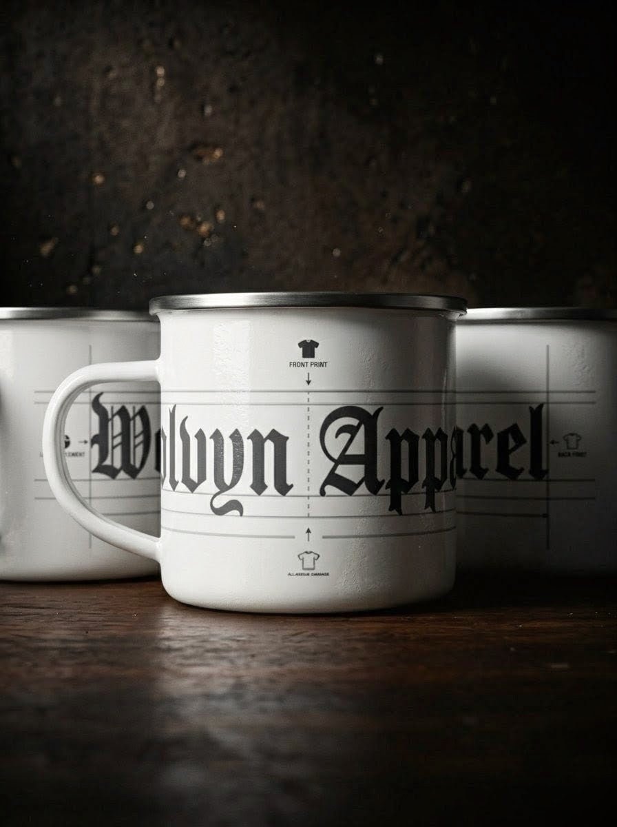 Wolvyn Apparel "The Blueprint" Enamel Mug - Wolvyn Apparel