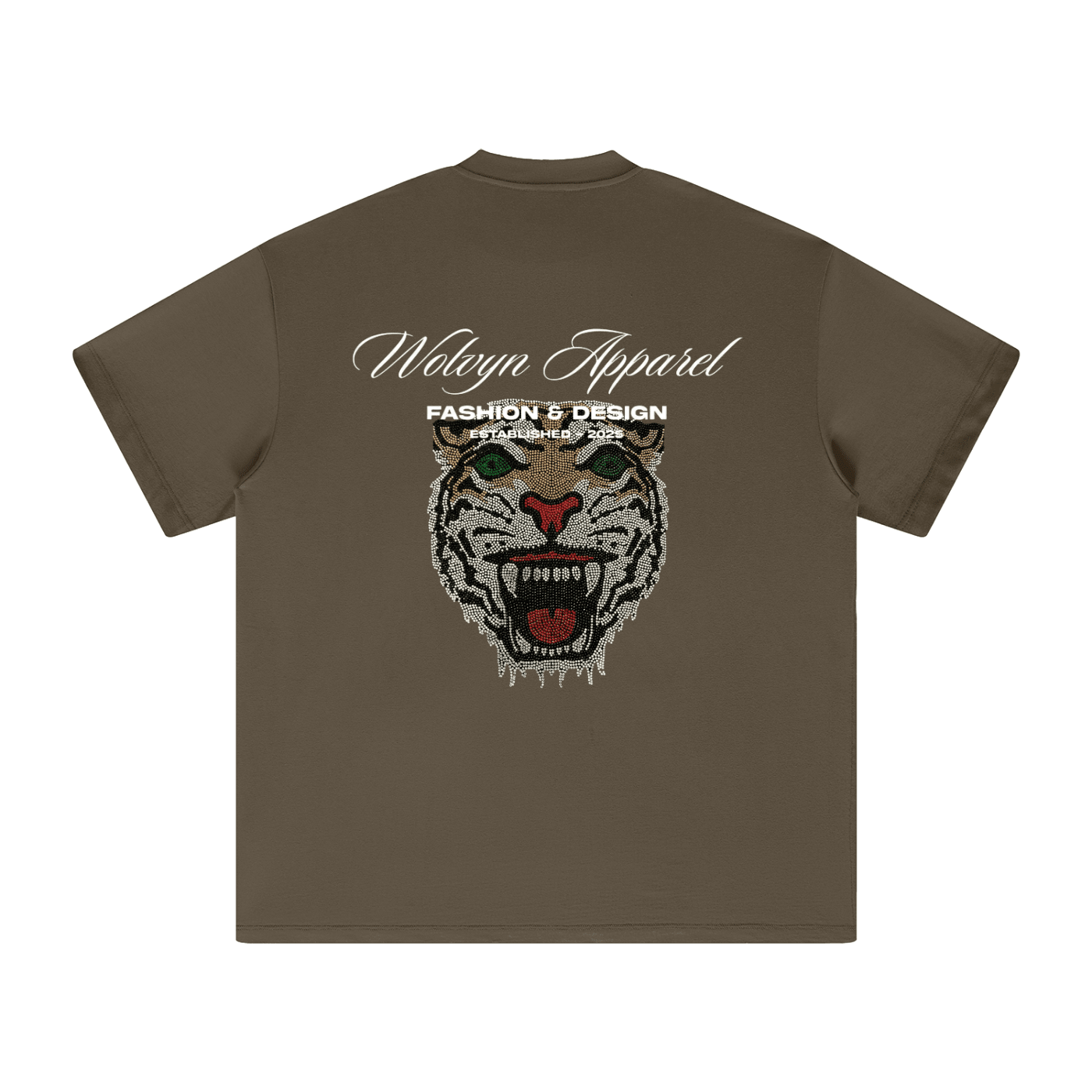 Wolvyn Apparel "Tiger" Heavyweight Earth Tone T-Shirt - Wolvyn Apparel