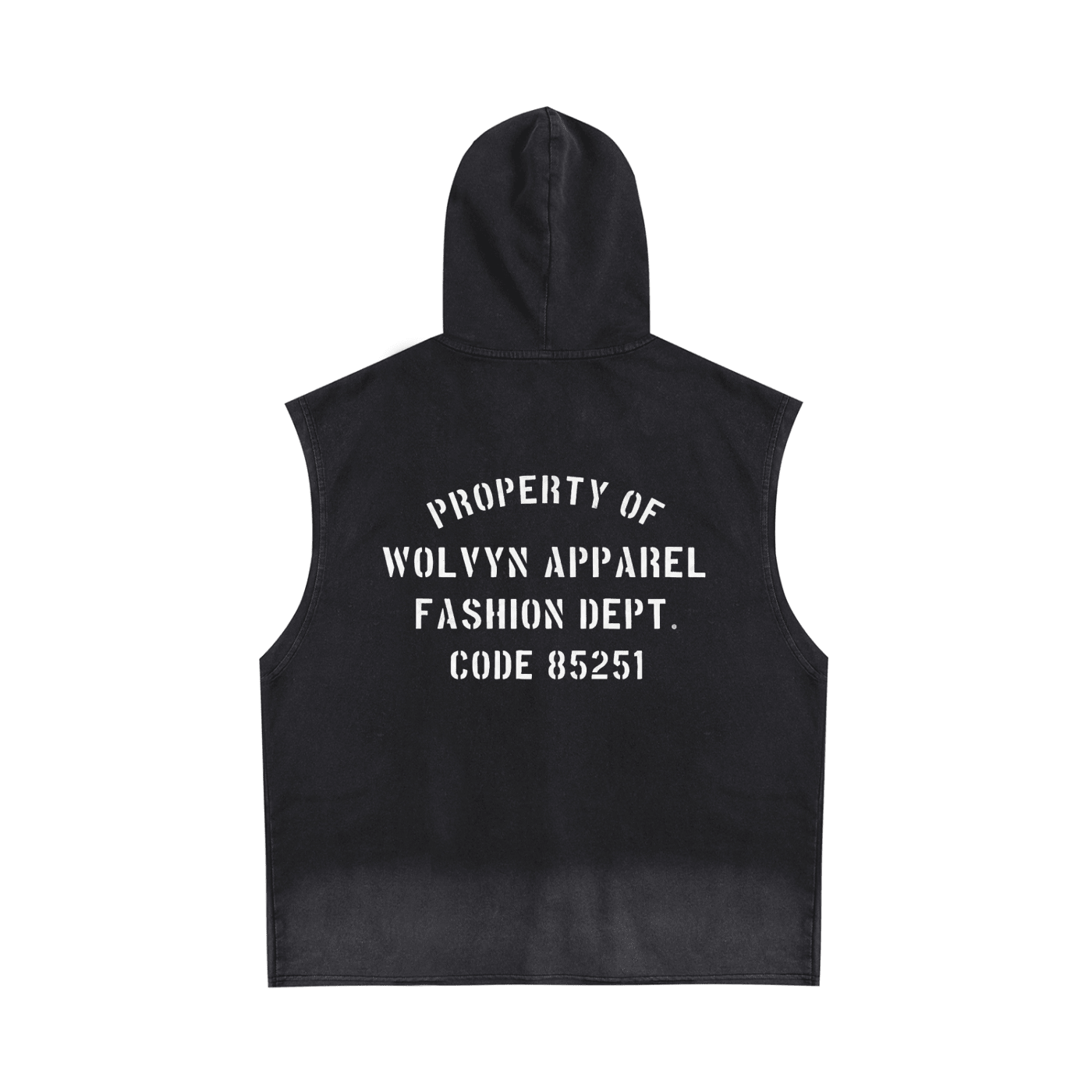 Wolvyn Apparel "Tiger Property" Vintage Washed Zip - Up Hooded Tank Top - Wolvyn Apparel