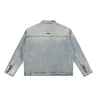 Wolvyn Apparel Vintage Wash Zip Denim Jacket - Wolvyn Apparel