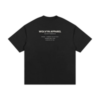 Back of a black streetwear t-shirt with bold white text featuring Spring Summer Collection 1 details.