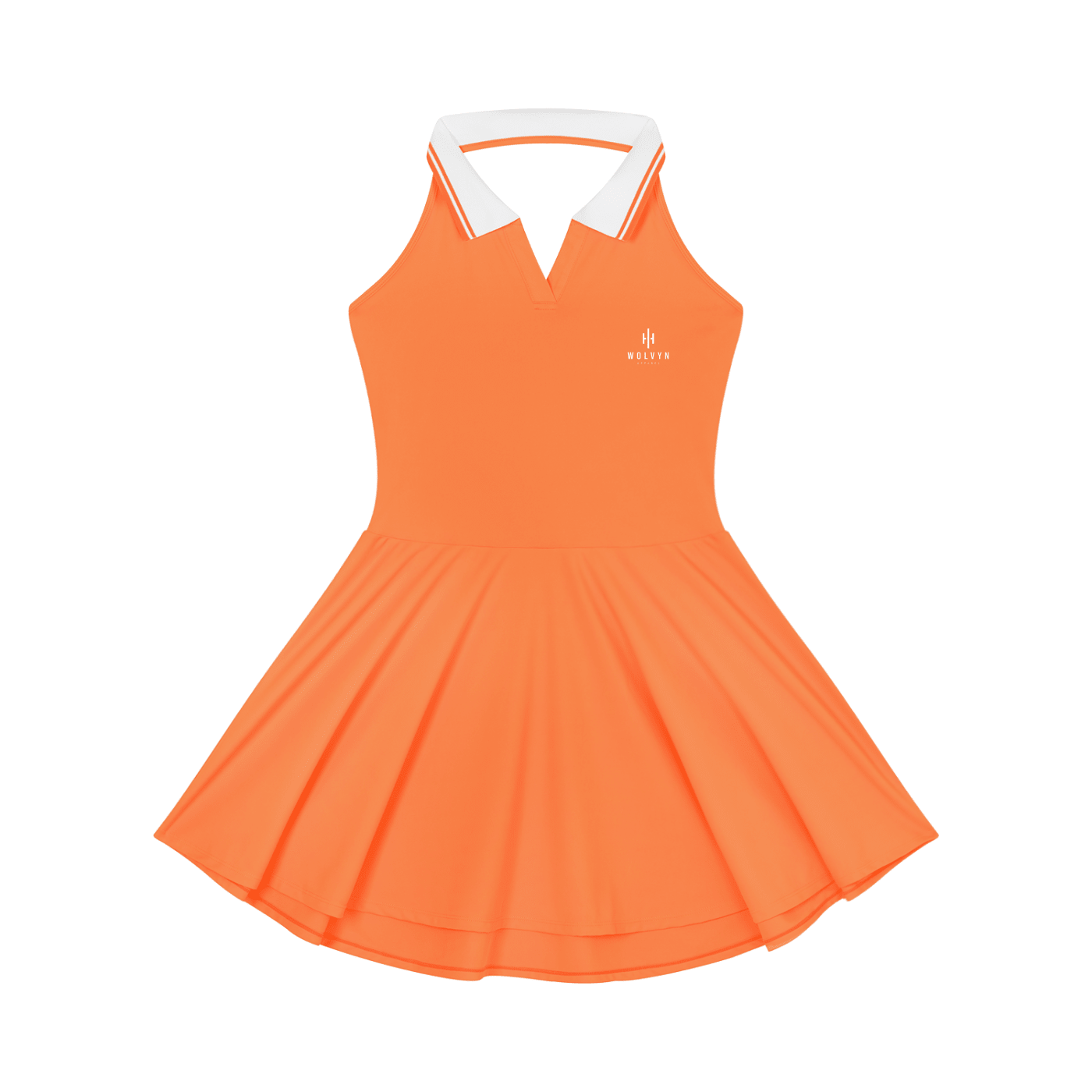 Wolvyn Apparel "Wolvyn Mark' Women's Collared Halter A-Line Tennis Dress - Wolvyn Apparel