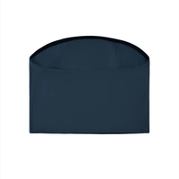Dark blue women’s cropped tube top against a white background