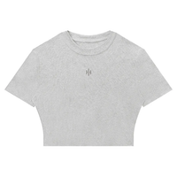 Wolvyn Apparel Women's Slim Ribbed Crop T-Shirt - Wolvyn Apparel