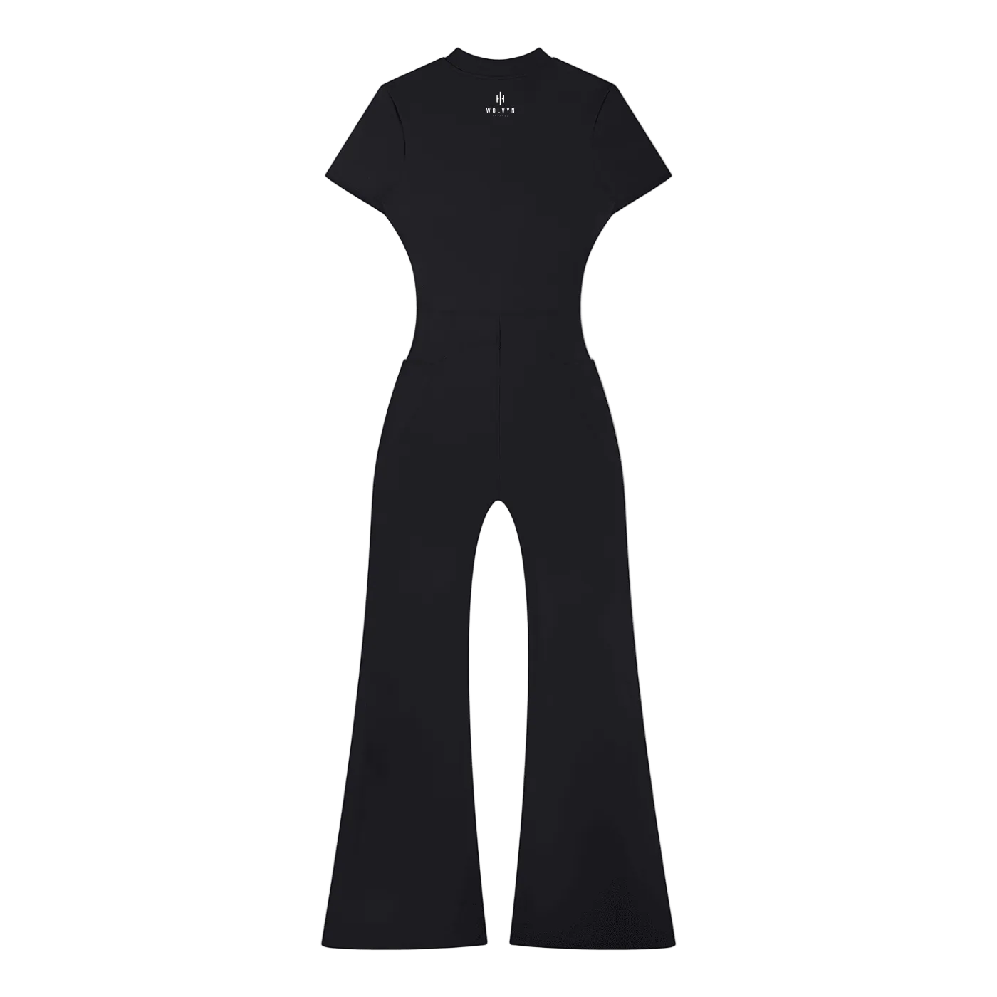 Wolvyn Apparel Women’s Tight Flared Leg Quarter-Zip Jumpsuit - Wolvyn Apparel