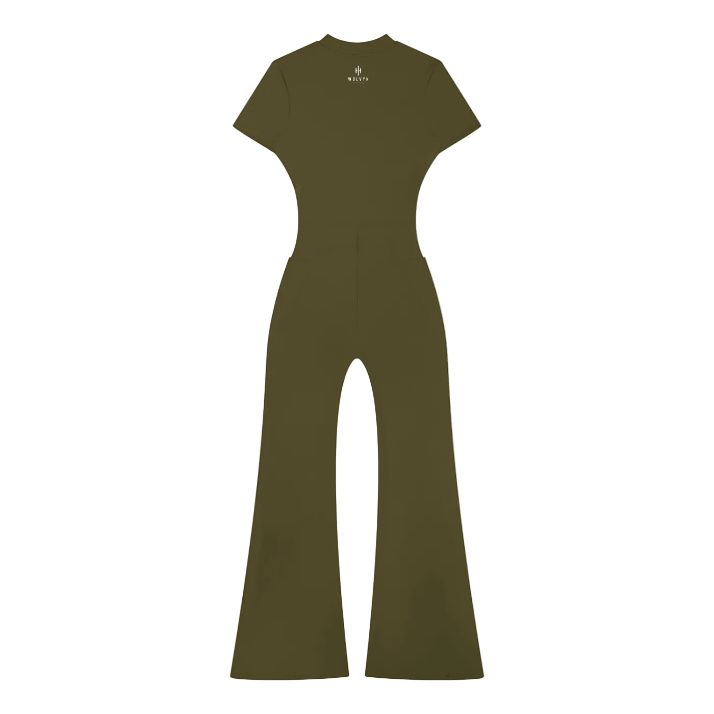 Wolvyn Apparel Women’s Tight Flared Leg Quarter-Zip Jumpsuit - Wolvyn Apparel