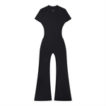 Wolvyn Apparel Women’s Tight Flared Leg Quarter-Zip Jumpsuit - Wolvyn Apparel