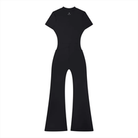 Wolvyn Apparel Women’s Tight Flared Leg Quarter-Zip Jumpsuit - Wolvyn Apparel