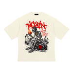 Wolvyn ‘Burning Heart’ Unisex Heavyweight Oversized T-Shirt - Wolvyn Apparel
