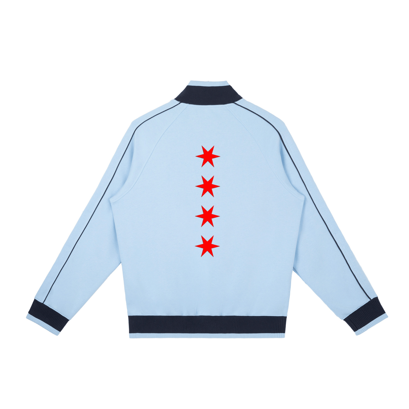 Wolvyn Chi Red Color Block Raglan Sleeve Zip Track Jacket - Wolvyn Apparel