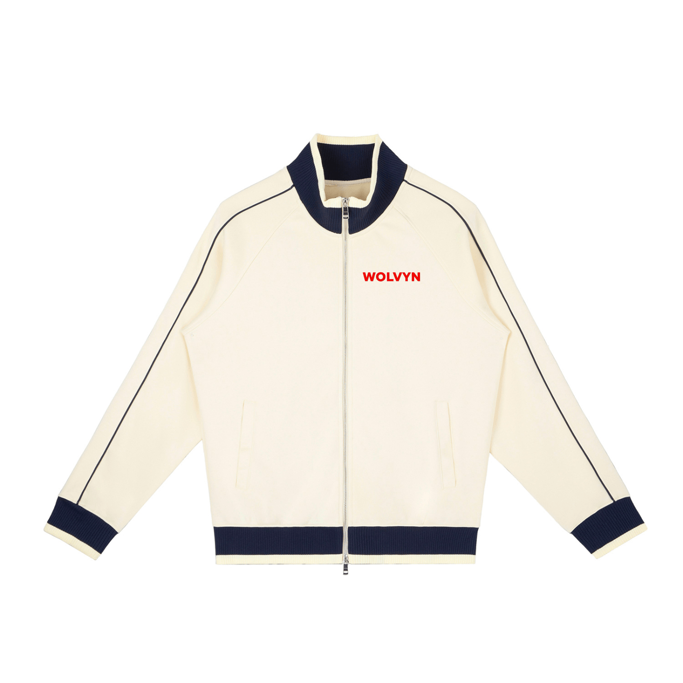 Wolvyn Chi Red Color Block Raglan Sleeve Zip Track Jacket - Wolvyn Apparel