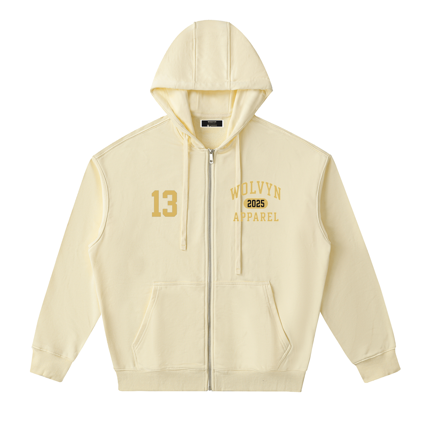 Wolvyn Collegiate Drop - Shoulder Zip Up Hoodie - Wolvyn Apparel