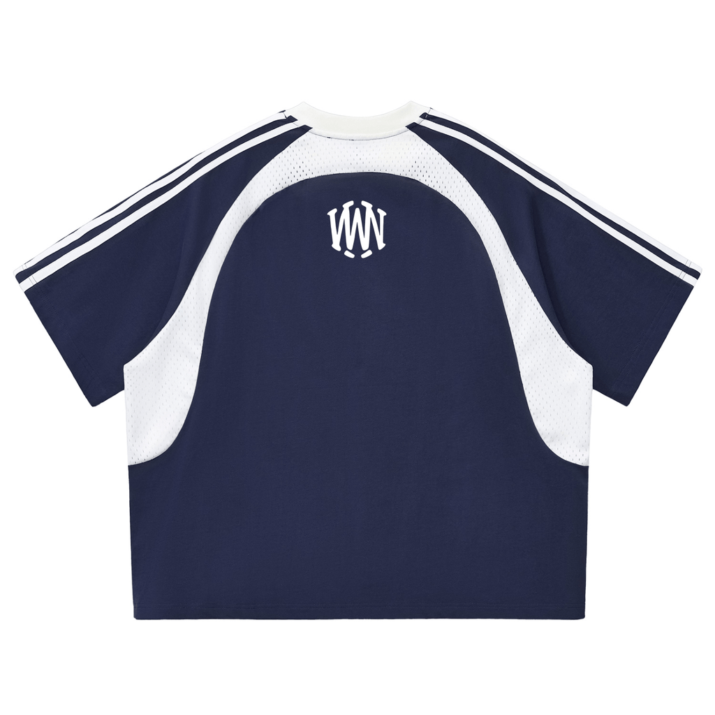 Wolvyn Contrast Stripes Panel Mesh T-shirt - Wolvyn Apparel