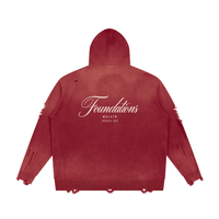 Wolvyn ‘Foundations Submerged’ 760GSM Unisex Distressed Full Zip Sweater - Wolvyn Apparel
