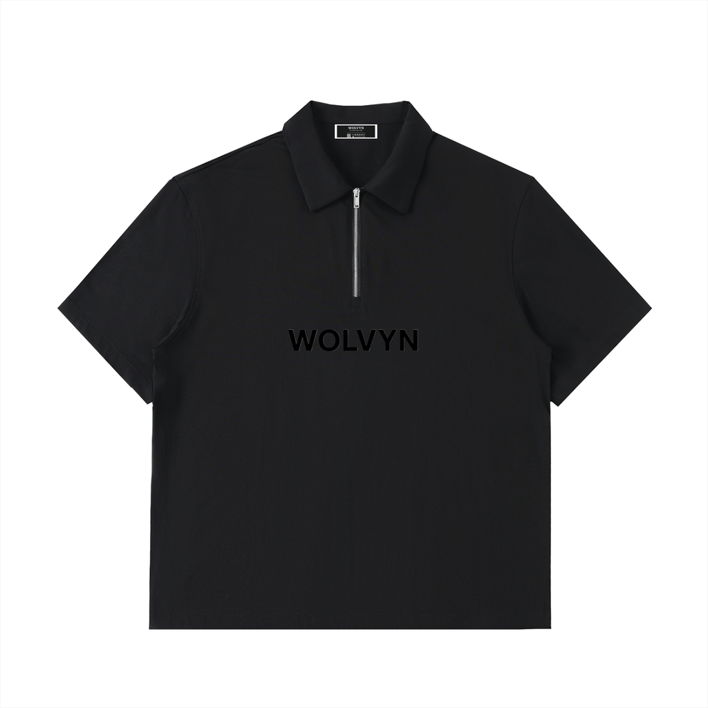 Wolvyn Half - Zip Cotton Polo Shirt - Wolvyn Apparel