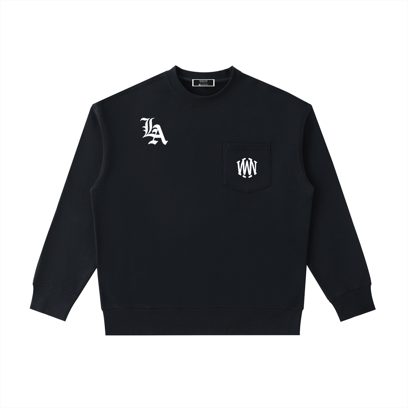 Wolvyn LA Heavyweight Patch Pocket Crewneck Sweatshirt - Wolvyn Apparel