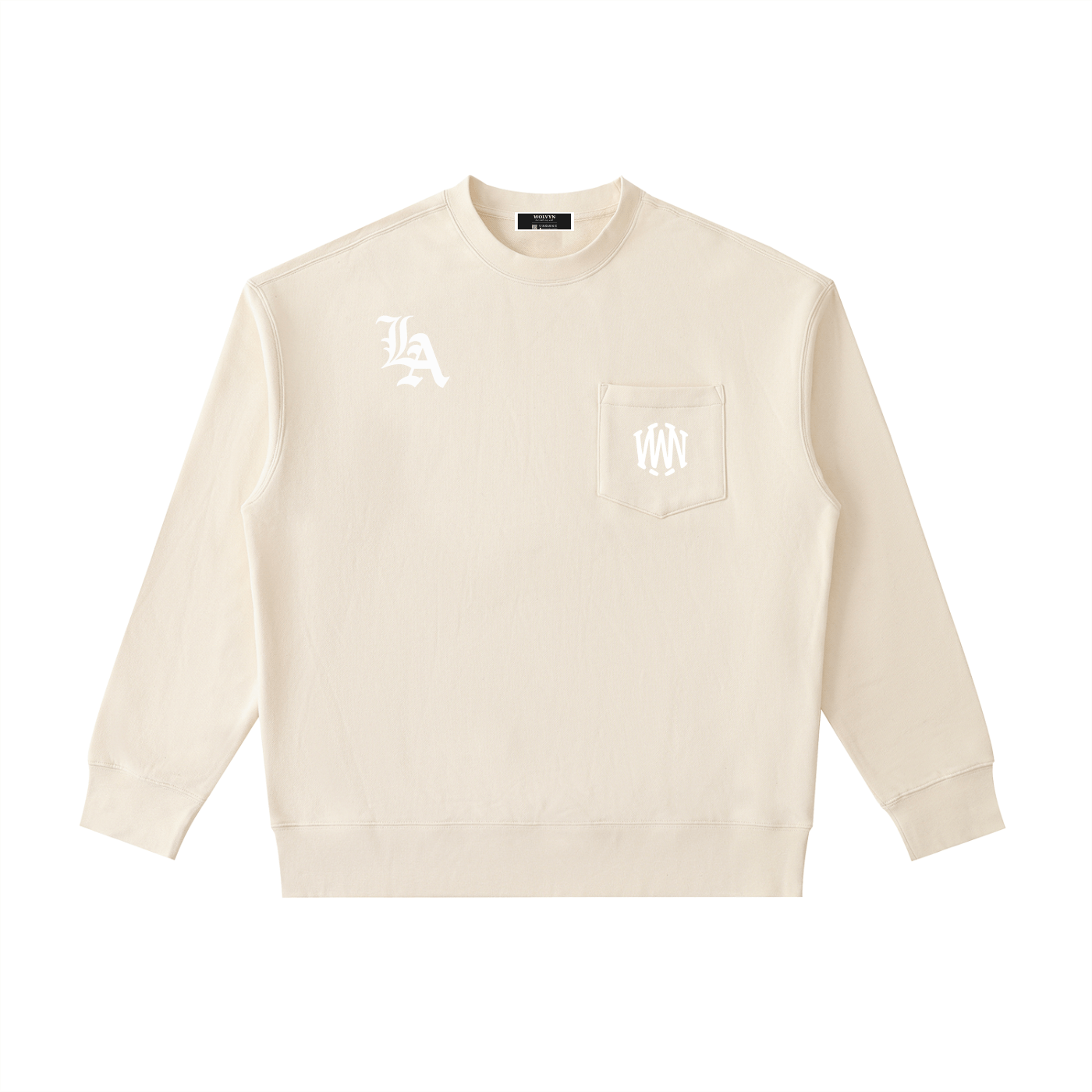 Wolvyn LA Heavyweight Patch Pocket Crewneck Sweatshirt - Wolvyn Apparel
