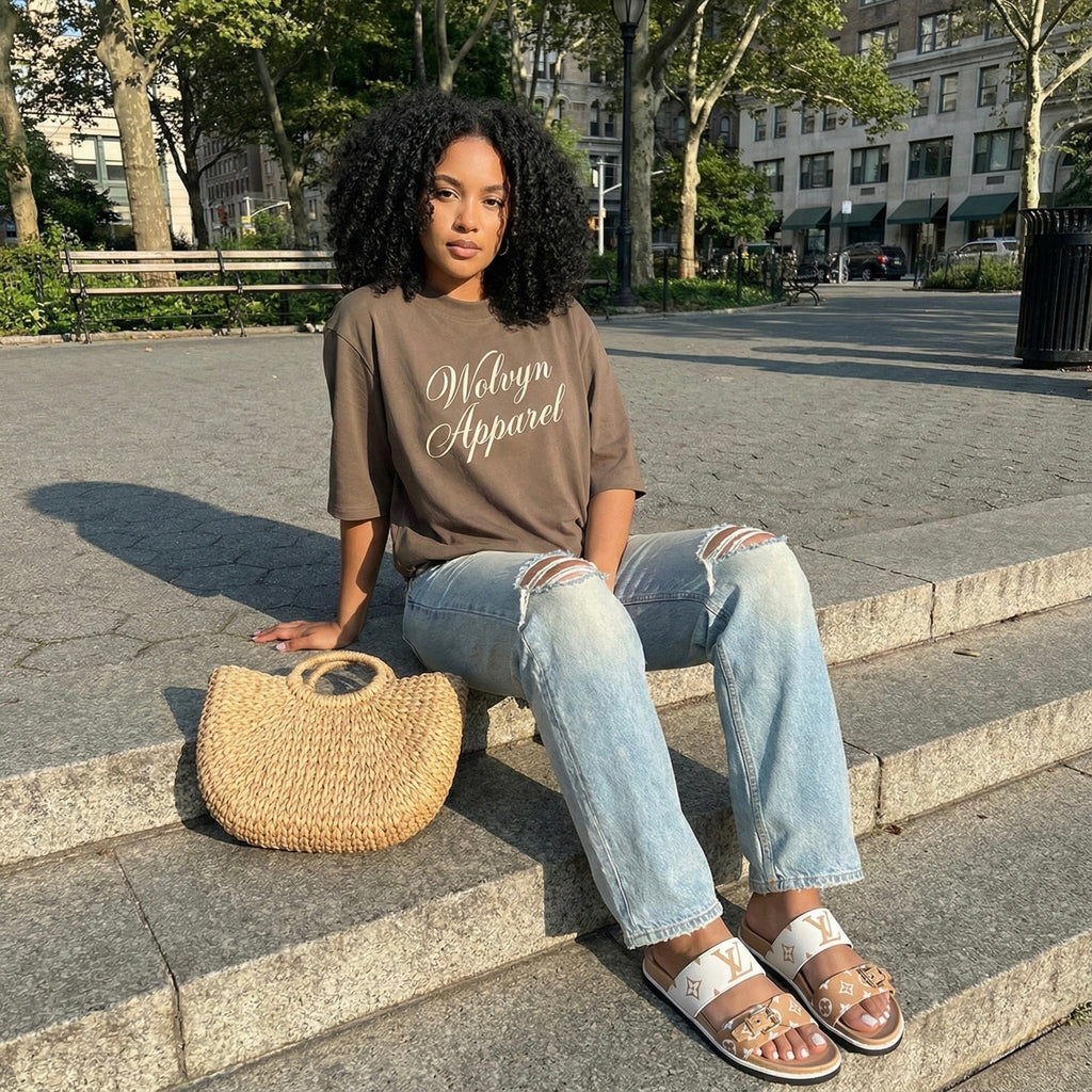 Wolvyn Ladies Essential Mock Neck 3/4 Sleeve T-Shirt - Wolvyn Apparel