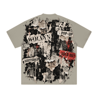 Wolvyn ‘Pop-Up Wall Poster’ 425GSM Unisex Heavyweight Double-Yarn Drop-Shoulder T-Shirt - Wolvyn Apparel