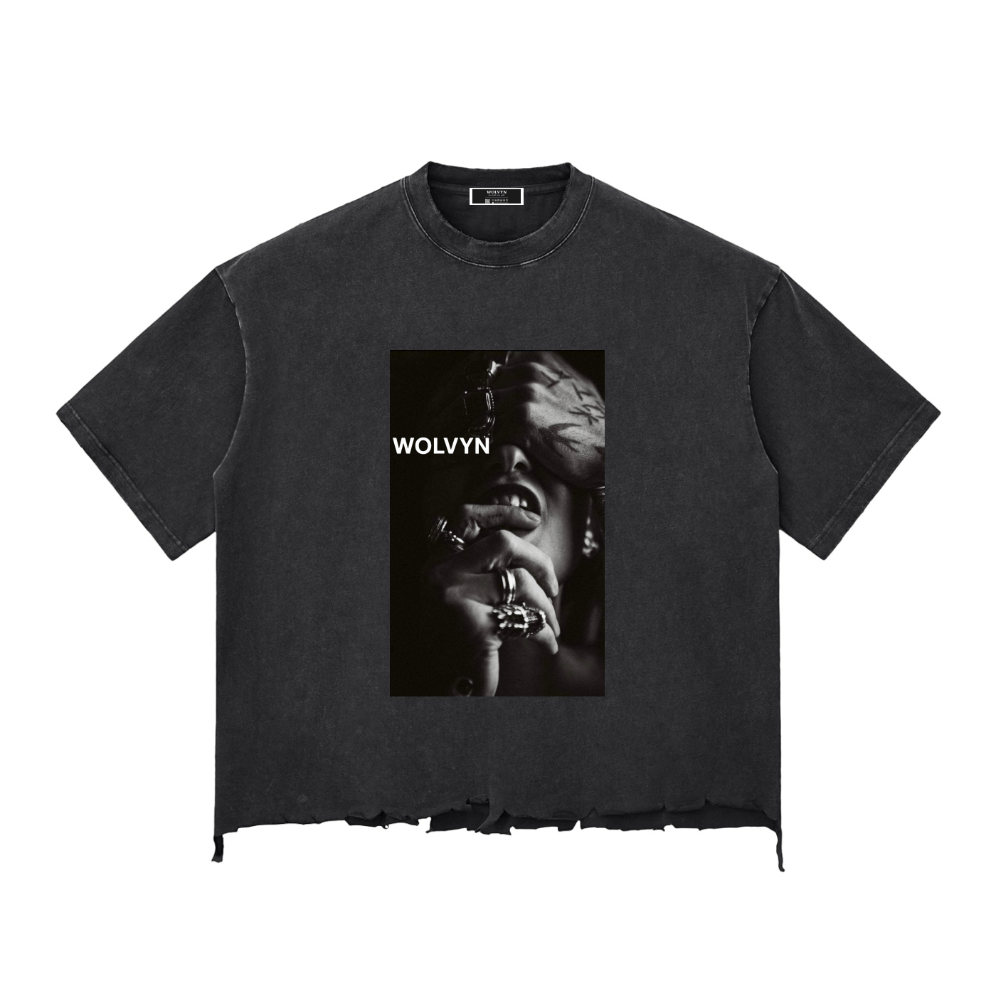 Wolvyn Snow Wash Raw - Hem Boxy T-shirt - Wolvyn Apparel