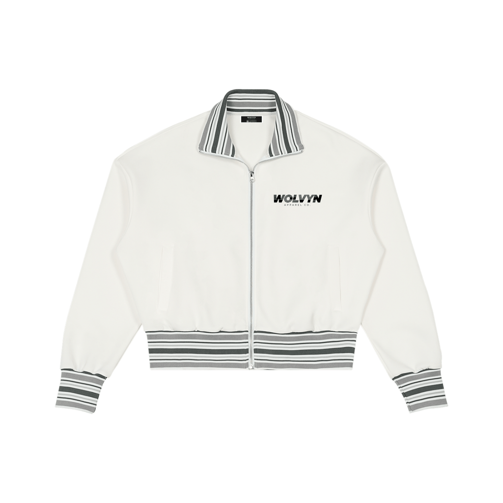 Wolvyn Sprint Striped Rib Collar Zip Jacket - Wolvyn Apparel