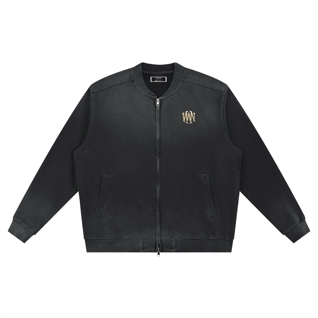 Wolvyn Sun Fade Heavyweight Baseball Jacket - Wolvyn Apparel