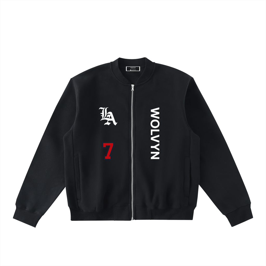 Wolvyn “The Brand” Zip - Up Fleeced Varsity Jacket - Wolvyn Apparel