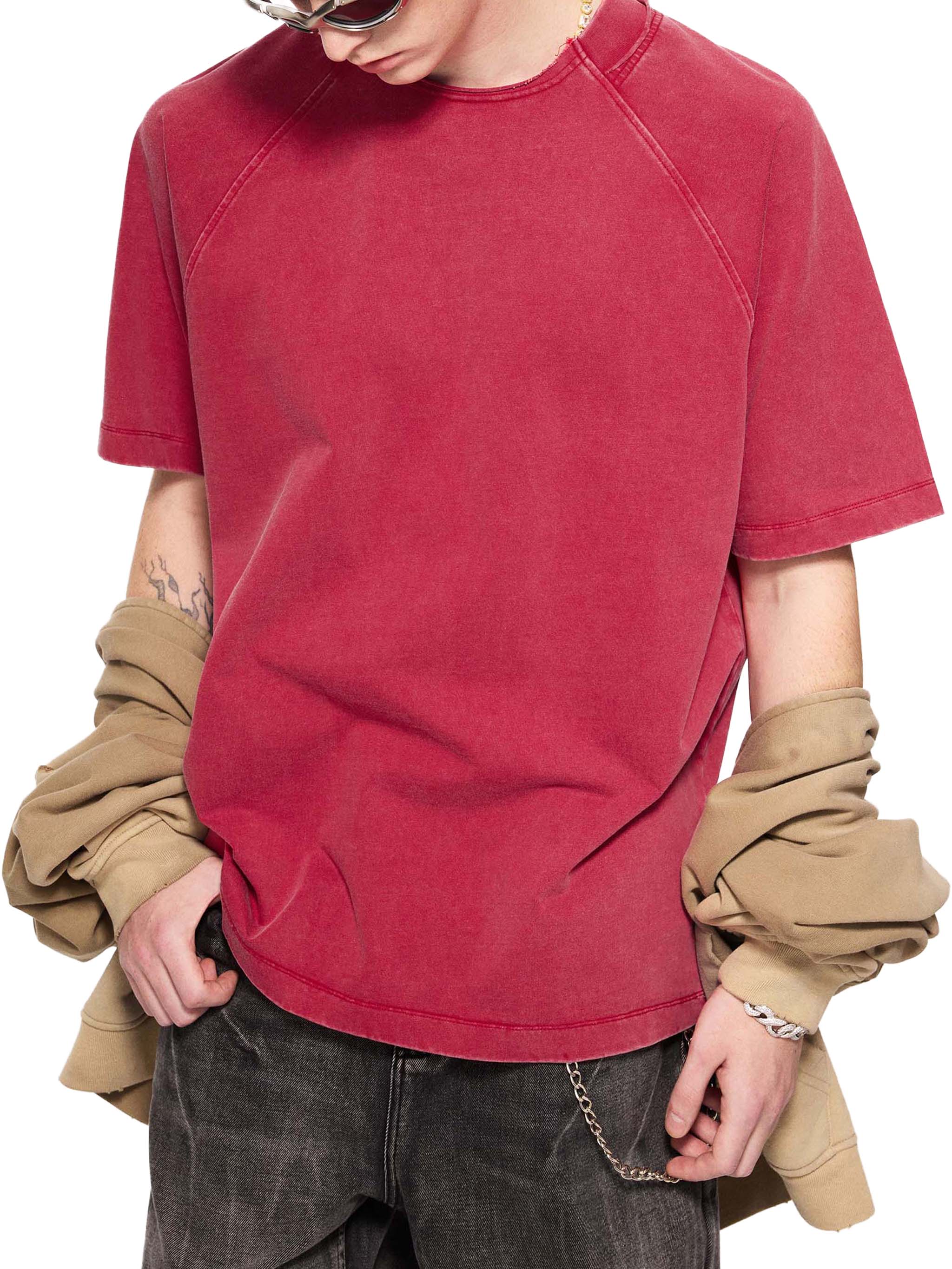 Wolvyn The Nun Vintage Washed Raglan Cotton T-Shirt - Wolvyn Apparel